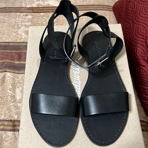 Madewell Boardwalk Black Leather Ankle Sandal, Size 7, Brand new, Never worn.